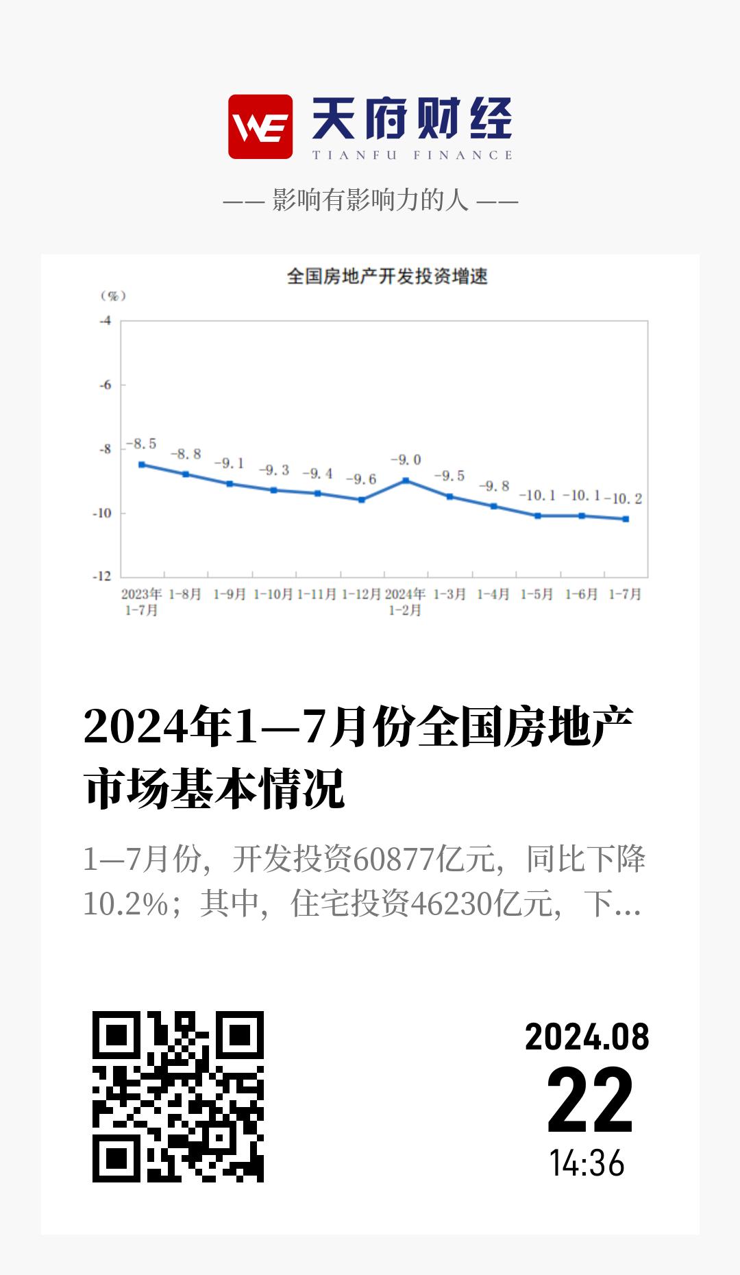 2024年1—7月份全国房地产市场基本情况 - 海报